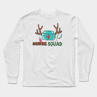 funny Reindeer nurse squad christmas gift Long Sleeve T-Shirt